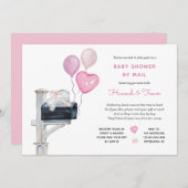 Baby Girl Elephant auf der Mailbox Dusche by Mail Einladung (Vorne/Hinten)