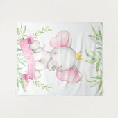 Baby Girl Elephant Babydusche Backbanner Wandteppich (Vorderseite (Horizontal))