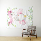 Baby Girl Elephant Babydusche Backbanner Wandteppich (Beispiel (Horizontal))