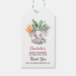 Baby Girl Elephant Babydusche Vielen Dank Geschenkanhänger