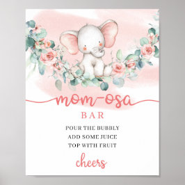 Baby Girl Elephant eucalyptus Mama osa Bar Poster