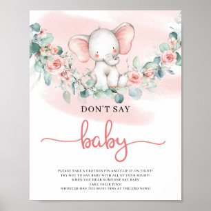 Baby Girl Elephant Eukalyptus sagt nicht, Babyspie Poster