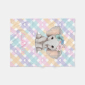Baby Girl Elephant Gingham Fleece Blanket Kinderzi (Vorderseite (Horizontal))