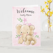 Baby Girl Elephant Glückwunsch Karte (Gelbe Blume)