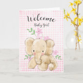 Baby Girl Elephant Glückwunsch Karte (Gelbe Blume)