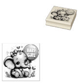 Baby Girl Elephant Gummistempel (Stempel)