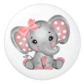 Baby Girl Elephant Keramikknauf (Vorderseite)
