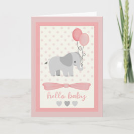 Baby Girl Elephant mit Balloons Karte