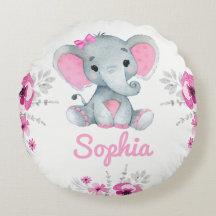 Baby Girl Elephant Name Custom Gift Pink Blume