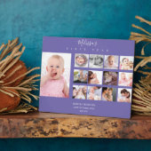 Baby Girl Erstes Jahr FotoCollage Custom Lila Fotoplatte (Seite)