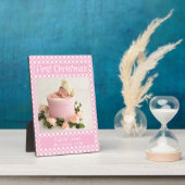 Baby Girl Erstes Weihnachtsfoto Collage Pink Fotoplatte (Seite)