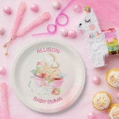 Baby Girl Fairy in Pink Baby Shower Pappteller (Party)