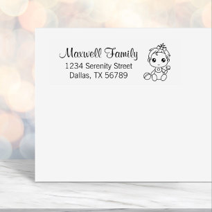 Baby Girl Familienadresse Permastempel
