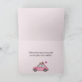 Baby Girl Fiat 500 Französische Glückwünsche Karte (Innenseite)
