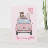Baby Girl Fiat 500 Französische Glückwünsche