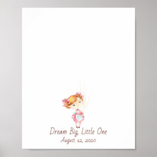 Baby Girl Fingerprint Balloon Gästebuch