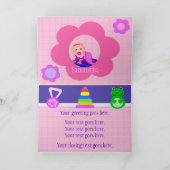 Baby Girl First Birthday Grußkarte - Custom Karte (Innenseite)