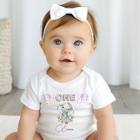 Baby Girl First Birthday Name Elephant Niedlich On