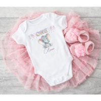 Baby Girl First Birthday Name Elephant Niedlich On