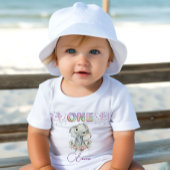 Baby Girl First Birthday Name Elephant Niedlich On Baby T-shirt