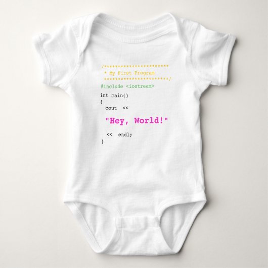 Baby Girl First C++ Programm Baby Strampler (Vorderseite)
