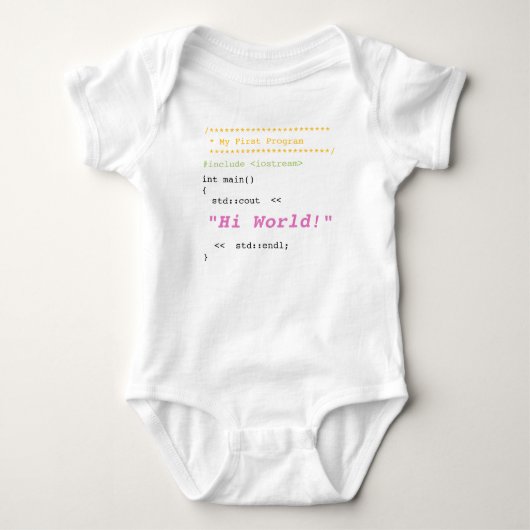 Baby Girl First C++ Programm Strampler (Vorderseite)