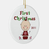 Baby Girl First Christmas Dated Ornament (Rechts)