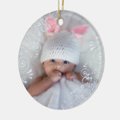 Baby Girl First Christmas Foto Keramik Keramik Ornament (Links)