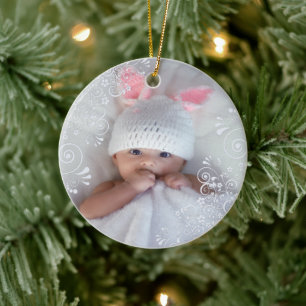 Baby Girl First Christmas Foto Keramik Ornament