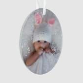 Baby Girl First Christmas Foto Ornament (Vorderseite)