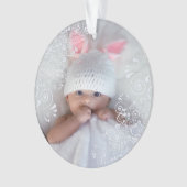 Baby Girl First Christmas Foto Ornament (Vorderseite)