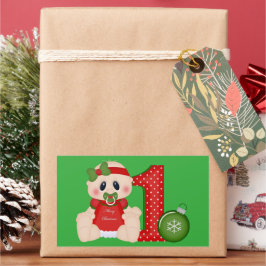 Baby Girl First Christmas Holiday Aufkleber