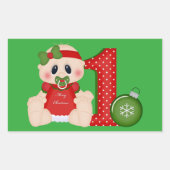 Baby Girl First Christmas Holiday Aufkleber (Vorderseite)