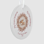 Baby Girl First Christmas Name Ornament (Vorderseite)