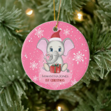 Baby Girl First Christmas Niedlich Elephant Holida