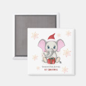 Baby Girl First Christmas Niedlich Elephant Holida Magnet (Vorderseite/Rückseite)