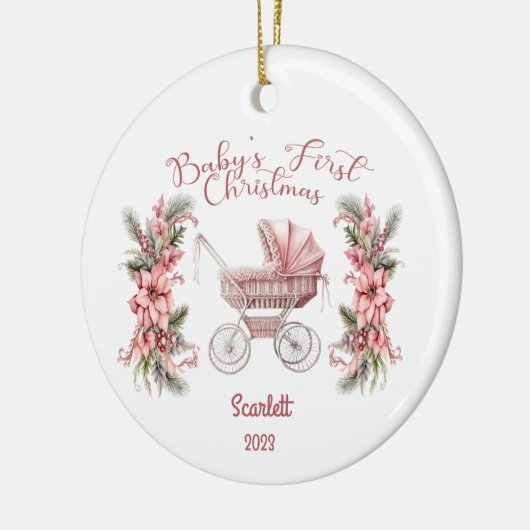 Baby Girl First Christmas Ornament (Links)