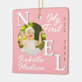 Baby Girl First Christmas Pink Weihnachten Foto Ke Keramikornament (Links)