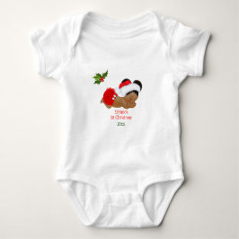 Baby Girl First Christmas Red Weihnachtsmannmütze  Baby Strampler