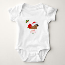 Baby Girl First Christmas Red Weihnachtsmannmütze  Baby Strampler