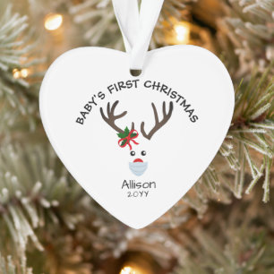 Baby Girl First Christmas Rentier Personalisiert Ornament