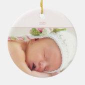 Baby Girl First Christmas Snowflake Foto Keramik Ornament (Hinten)