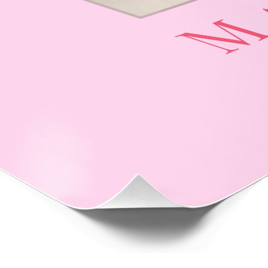 Baby Girl First Christmas Soft Pink Blumenrahmen Poster (Ecke)