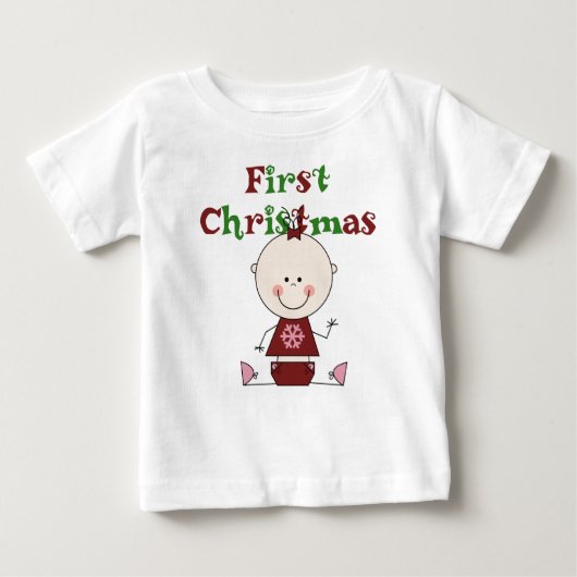 Baby Girl First Christmas T - Shirt und Geschenke (Vorderseite)