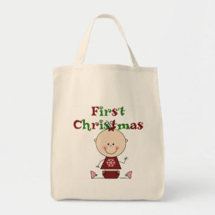 Baby Girl First Christmas T - Shirt und Geschenke Tragetasche