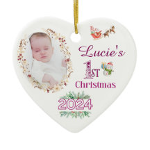 Baby Girl First Christmas Tree Foto Ornament Gesch