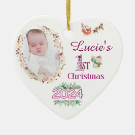 Baby Girl First Christmas Tree Foto Ornament Gesch