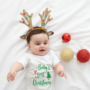 Baby Girl First Christmas Zitat Kleinkind T-shirt
