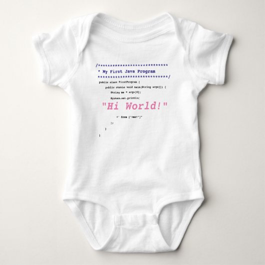 Baby Girl First Java Programm Baby Strampler (Vorderseite)