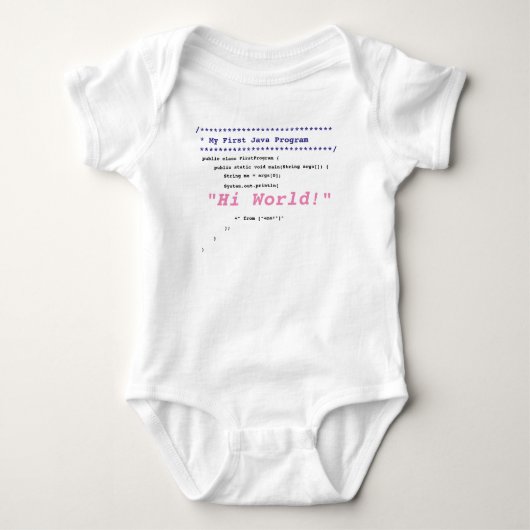 Baby Girl First Java Programm Strampler (Vorderseite)